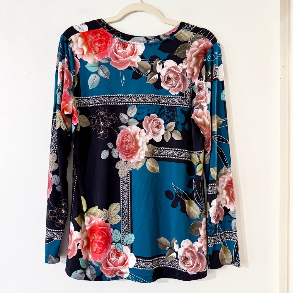 Johnny Was Rosabel Blouse Favorite Long Sleeve T Shirt Floral Size Medium - Picture 6 of 9